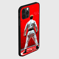 Чехол для iPhone 12 Pro Max Боец джиу-джитсу на красном, цвет: 3D-черный — фото 2