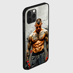 Чехол для iPhone 12 Pro Max Дастин Порье на сером, цвет: 3D-черный — фото 2