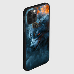Чехол для iPhone 12 Pro Max Волк в короне в огне, цвет: 3D-черный — фото 2