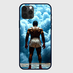 Чехол iPhone 12 Pro Max Мухаммед Али в синем дыму