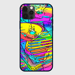Чехол iPhone 12 Pro Max Черепа неоновые краски