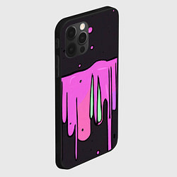 Чехол для iPhone 12 Pro Max Фиолетовая текстура на черном фоне, цвет: 3D-черный — фото 2
