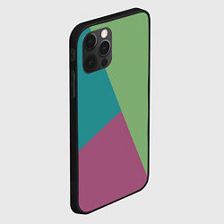 Чехол для iPhone 12 Pro Max Сине-зелёно-розовый тёмный трёхцветный, цвет: 3D-черный — фото 2