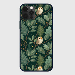 Чехол для iPhone 12 Pro Max Совы в лесу, цвет: 3D-черный
