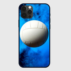 Чехол для iPhone 12 Pro Max Волейбольный мяч синий дым, цвет: 3D-черный