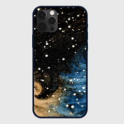 Чехол iPhone 12 Pro Max Черно-синий фон текстура