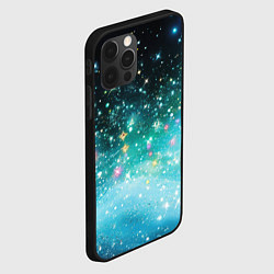 Чехол для iPhone 12 Pro Max Бирюзовые блестки фон, цвет: 3D-черный — фото 2