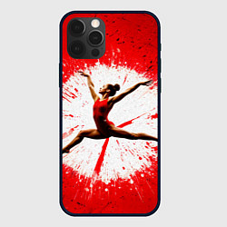 Чехол iPhone 12 Pro Max Воздушная гимнастка на красном