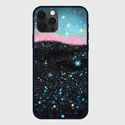 Чехол для iPhone 12 Pro Max Блестящая текстура на черном, цвет: 3D-черный