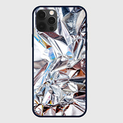 Чехол для iPhone 12 Pro Max Зеркальная металическая фольга текстура, цвет: 3D-черный
