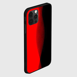 Чехол для iPhone 12 Pro Max Чёрно-красный пополам с переходом, цвет: 3D-черный — фото 2
