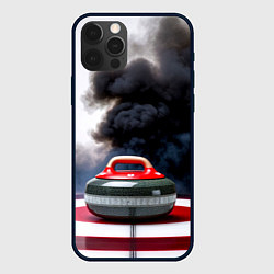 Чехол для iPhone 12 Pro Max Камень для кёрлинга в черном дыму, цвет: 3D-черный
