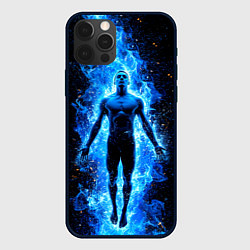 Чехол iPhone 12 Pro Max Плавец в синем пламени