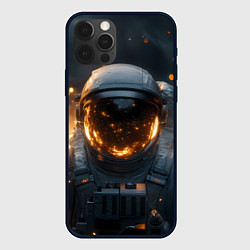 Чехол iPhone 12 Pro Max Космонавт на фоне огня