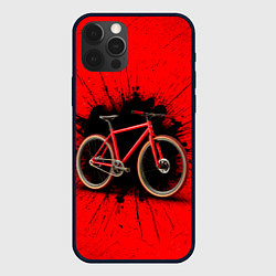 Чехол для iPhone 12 Pro Max Трековый велосипед на красном, цвет: 3D-черный