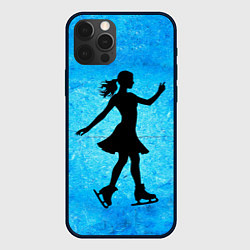 Чехол iPhone 12 Pro Max Фигуристка на синем