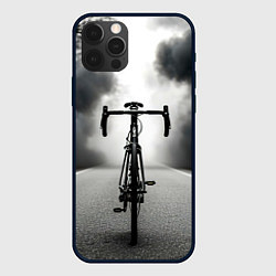 Чехол для iPhone 12 Pro Max Шоссейный велосипед в черном дыму, цвет: 3D-черный