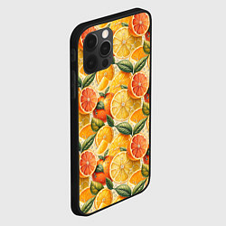 Чехол для iPhone 12 Pro Max Апельсиновый фреш сочные дольки, цвет: 3D-черный — фото 2