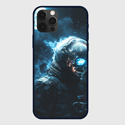 Чехол для iPhone 12 Pro Max Скелет космонавта и полнолуние, цвет: 3D-черный