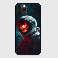 Чехол для iPhone 12 Pro Max Череп космонавта красного цвета, цвет: 3D-черный