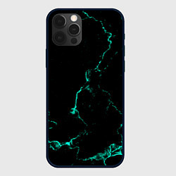 Чехол для iPhone 12 Pro Max Color black turquoise, цвет: 3D-черный