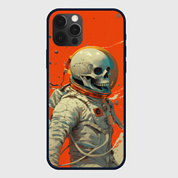Чехол iPhone 12 Pro Max Скелет космонавт и краска на фоне