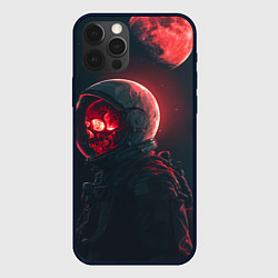 Чехол iPhone 12 Pro Max Череп космонавта в красном свете