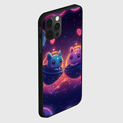 Чехол для iPhone 12 Pro Max Милые пришельцы в космосе, цвет: 3D-черный — фото 2