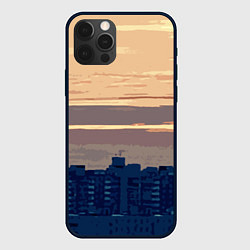 Чехол для iPhone 12 Pro Max Городской пейзаж стилизованный, цвет: 3D-черный