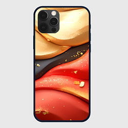 Чехол iPhone 12 Pro Max Красно-желтая объемная текстура