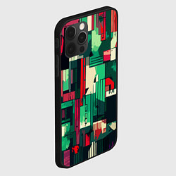 Чехол для iPhone 12 Pro Max Абстракция красно-зелёный геометричный, цвет: 3D-черный — фото 2