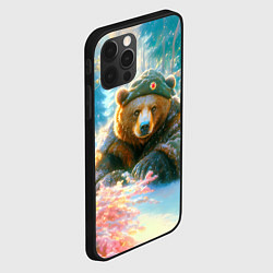 Чехол для iPhone 12 Pro Max Русский медведь военный в лесу, цвет: 3D-черный — фото 2