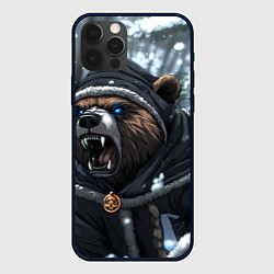 Чехол для iPhone 12 Pro Max Зима - русский медведь, цвет: 3D-черный