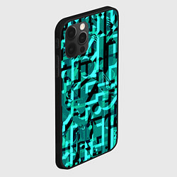 Чехол для iPhone 12 Pro Max Неоновый голубой объёмный эффект, цвет: 3D-черный — фото 2