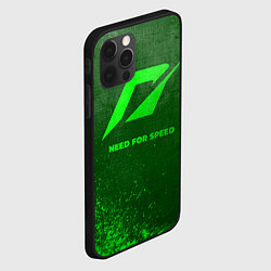 Чехол для iPhone 12 Pro Max Need for Speed - green gradient, цвет: 3D-черный — фото 2