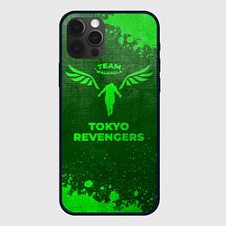 Чехол для iPhone 12 Pro Max Tokyo Revengers - green gradient, цвет: 3D-черный