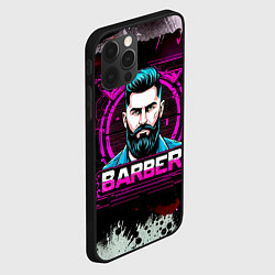 Чехол для iPhone 12 Pro Max Барбер в фиолете, цвет: 3D-черный — фото 2
