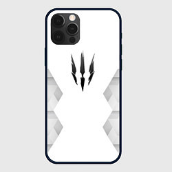 Чехол для iPhone 12 Pro Max The Witcher white poly, цвет: 3D-черный