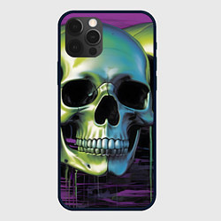 Чехол iPhone 12 Pro Max Черепа отливающие неоном