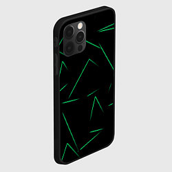 Чехол для iPhone 12 Pro Max Color light green line, цвет: 3D-черный — фото 2