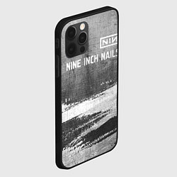 Чехол для iPhone 12 Pro Max Nine Inch Nails - grey gradient посередине, цвет: 3D-черный — фото 2