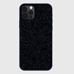 Чехол для iPhone 12 Pro Max Чёрный с синим штрихи, цвет: 3D-черный