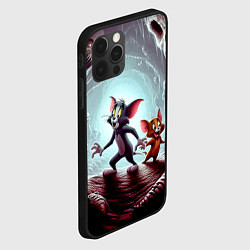 Чехол для iPhone 12 Pro Max Том и Джерри в пещере ужасов - хэллоуин, цвет: 3D-черный — фото 2