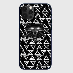Чехол iPhone 12 Pro Max Ведьмак паттерн лого