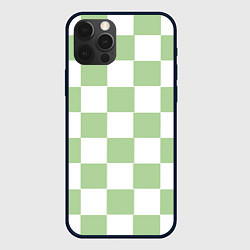 Чехол для iPhone 12 Pro Max Квадраты зелёные, цвет: 3D-черный
