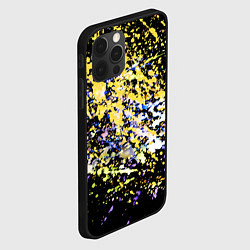Чехол для iPhone 12 Pro Max Желто синяя краска на черном, цвет: 3D-черный — фото 2