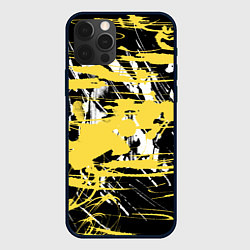 Чехол для iPhone 12 Pro Max Желтая краска на черном, цвет: 3D-черный