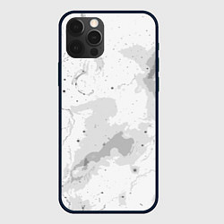 Чехол для iPhone 12 Pro Max Белый с серым абстрактная текстура, цвет: 3D-черный
