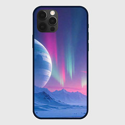 Чехол iPhone 12 Pro Max Неоновый космос северного сияния