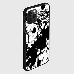 Чехол для iPhone 12 Pro Max Чёрный с белой абстракцией, цвет: 3D-черный — фото 2